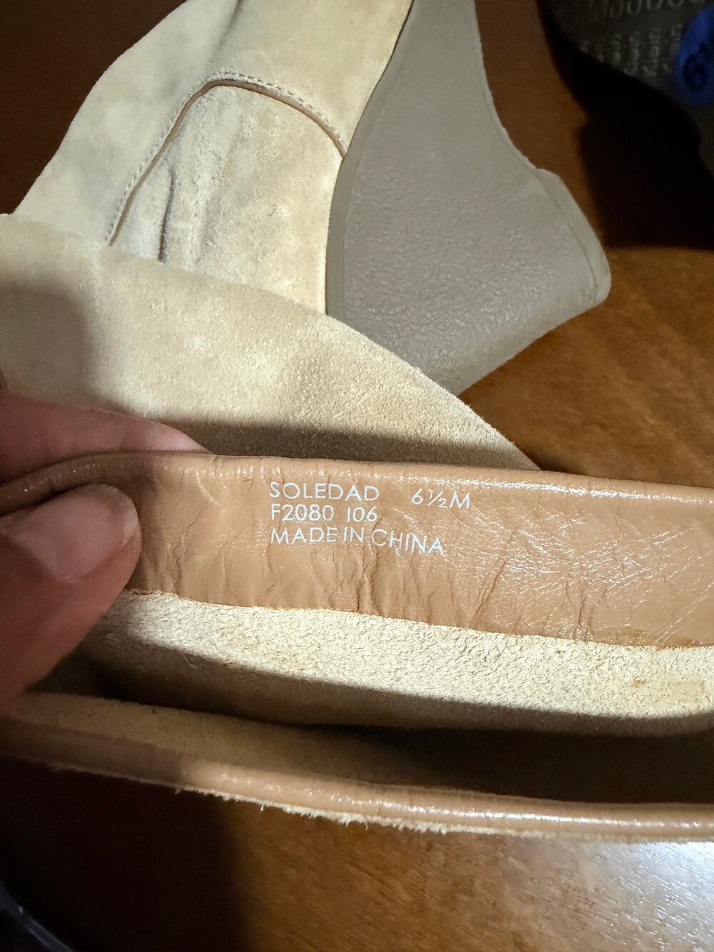 Calvin Klein beige wedge suede knee-high boots NWOT 6.5